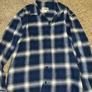 Blue and white flannel